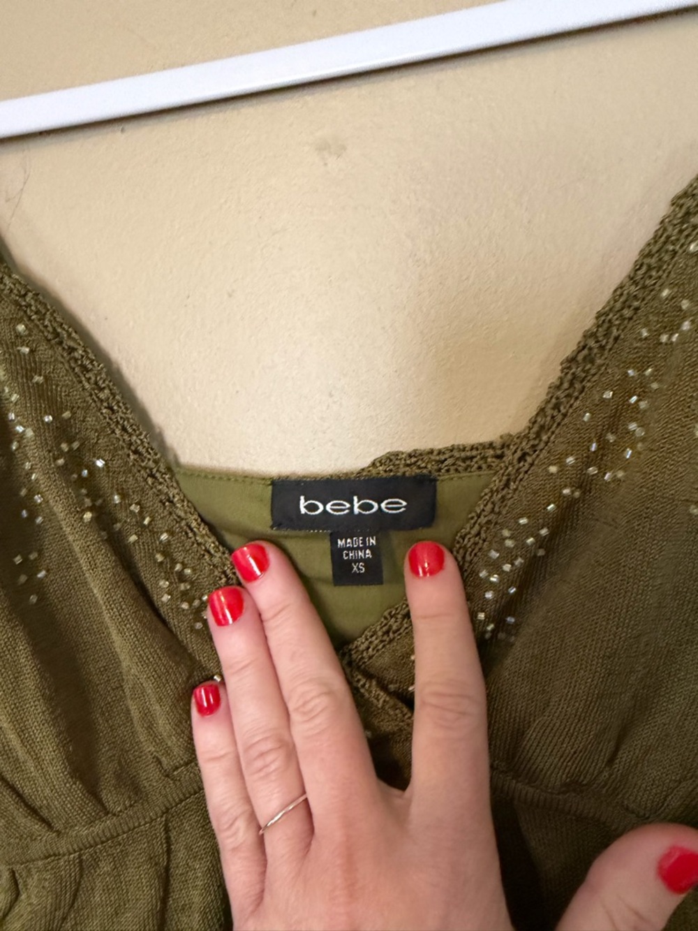 Bebe Y2K Beaded Babydoll Tank - Picture 4 of 8